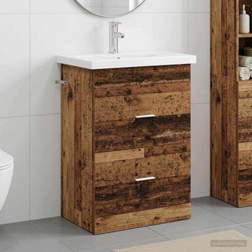 vidaXL Badkamermeubel Set Oud hout 61 x 40 x 84,5 cm Bewerkt, Huis en Inrichting, Verzenden, Nieuw