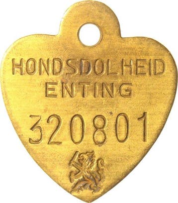 België, Nederland. Lot van 9 stuks Hondenpenningen (o.a.