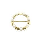 Gouden broche met parel, Bijoux, Sacs & Beauté, Broches, Ophalen of Verzenden