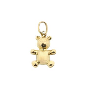 Gouden hanger van een teddybeer (Hanger of bedel), Ophalen of Verzenden, Gebruikt, Goud, Overige merken