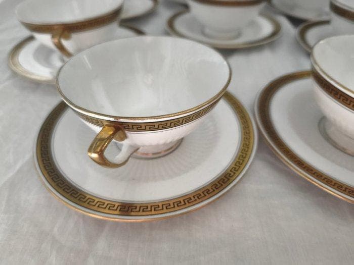Sarreguemines - Koffieservies (38) - Aardewerk -, Antiquités & Art, Antiquités | Meubles | Tables