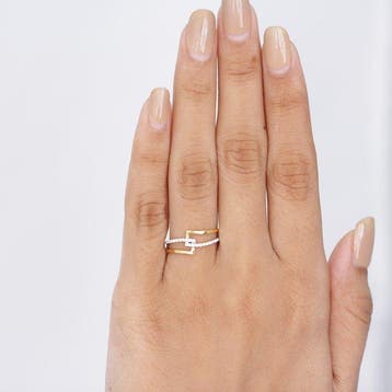 Ring - 18 karaat Geel goud - 0.15ct. tw. Diamant