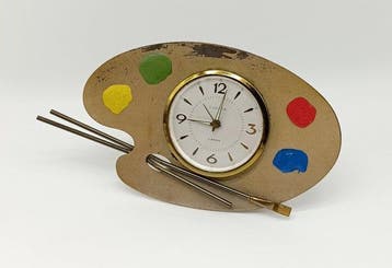Tafelklok - Metaal, Messing - 1950-1960 - palet