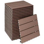 tectake Set terrastegels Tegulas, WPC in houtlook - bruin, S, Tuin en Terras, Verzenden, Nieuw