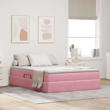 vidaXL Opbergbed met matras met matras Roze 140 x 200 cm, Huis en Inrichting, Slaapkamer | Bedden, Verzenden, Nieuw