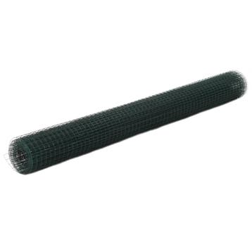 vidaXL Kippengaas 25x1,5 m staal met PVC coating groen, Tuin en Terras, Verzenden, Nieuw