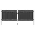 vidaXL Tuinhekpoort staal 400x100 cm antraciet, Verzenden, Nieuw