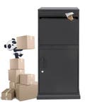 Mega Pakketbrievenbus – XXXL PakketPanda Multibox Zwart, Verzenden, Nieuw, Staal, Staande brievenbus