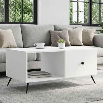 vidaXL Salontafel Wit 90 x 50 x 40 cm Bewerkt hout, Huis en Inrichting, Verzenden, Nieuw