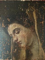 Scuola napoletana caravaggesca (XVII) - Volto di Madonna -