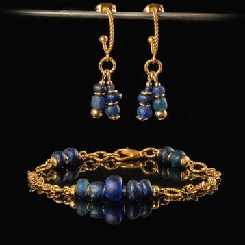 Oud-Romeins Earrings, Bracelet, en halsketting met Romeinse
