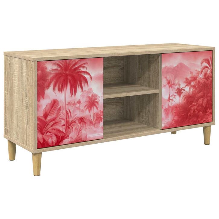 vidaXL Tv-meubel AACHEN 102 x 33 x 50 cm Sonoma Bewerkt hout, Maison & Meubles, Armoires | Mobilier de télévision, Envoi