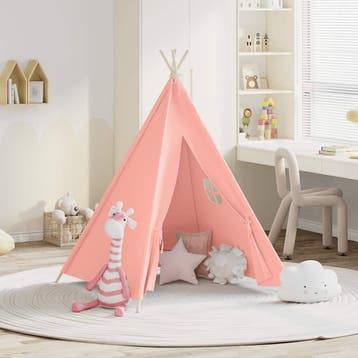 vidaXL Kindertipitent met tas 120x120x150 cm peachskin roze, Verzenden, Nieuw