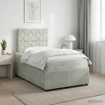 vidaXL Boxspringbed met matras Lichtgrijs 120 x 200 cm, Verzenden, Nieuw