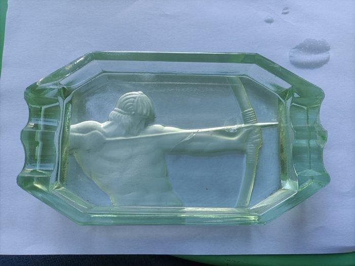 Asbak - Uraniumglas - Archer ouraline uranium, Antiquités & Art, Art | Objets design