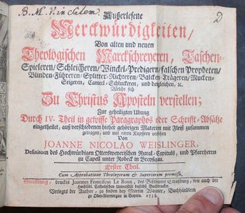 Johann Nicolaus Weislinger - Ausserlesene Merckwürdigkeiten,