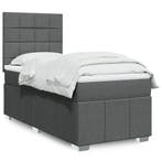 vidaXL Boxspring met matras stof donkergrijs 90x200 cm, Verzenden, Nieuw