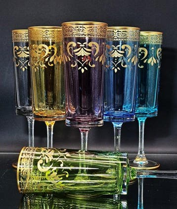 Artemisia - Drinkset - Kristal, gouden zecchino - Set van