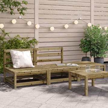vidaXL Tuinbank zonder armleuningen met voetenbank, Tuin en Terras, Verzenden, Nieuw