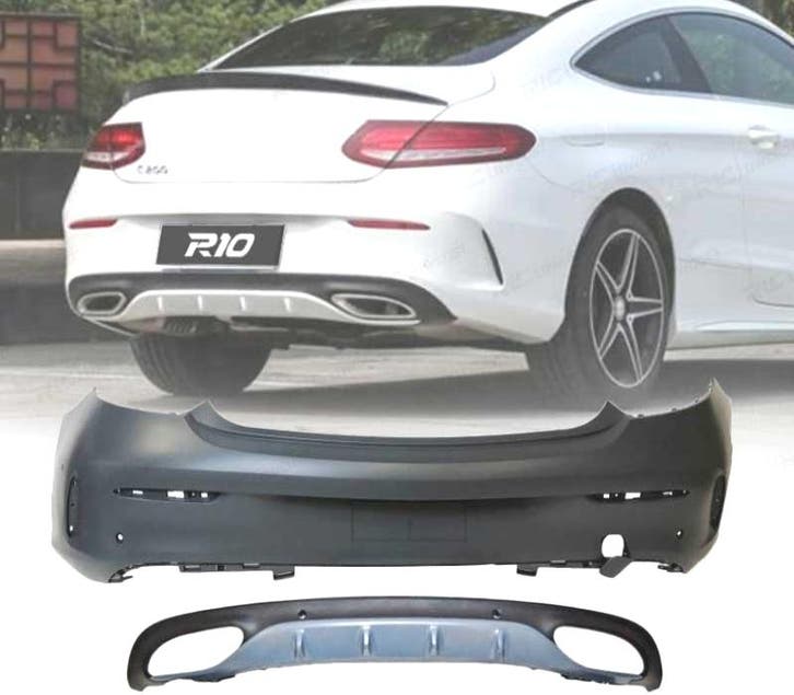 Pare-Chocs Arrière Pour Mercedes W205 Look Amg 14-18 Noir, Autos : Pièces & Accessoires, Carrosserie & Tôlerie, Envoi