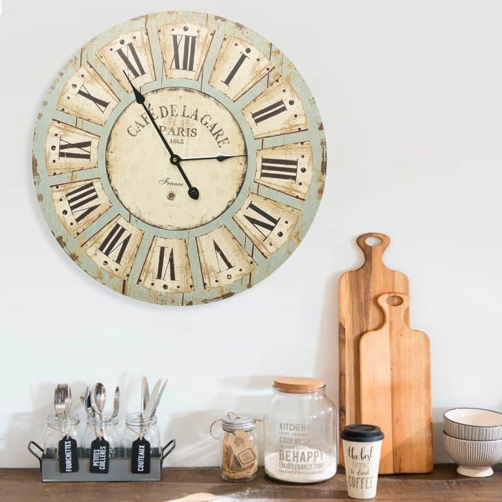 vidaXL Wandklok 60 cm MDF meerkleurig, Maison & Meubles, Accessoires pour la Maison | Horloges, Envoi