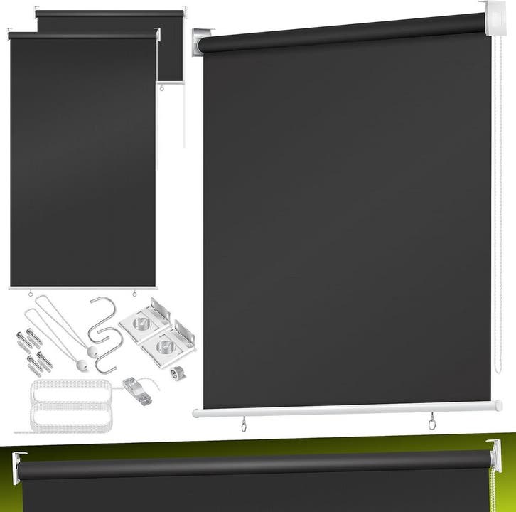 Rolgordijn - Verduisterend - 140x240 cm - Antraciet - KESSER, Jardin & Terrasse, Voiles d'ombrage, Envoi