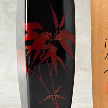 Vaas - Urushi-lak - Japan - Red Bamboo Maki-e (Zonder