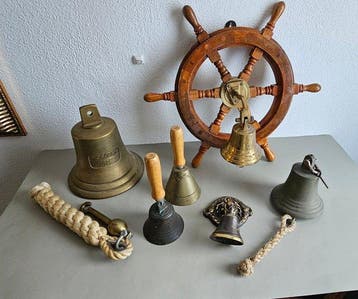 Scheepsbel (6) - Koper, Hout