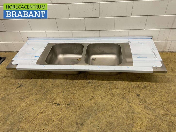 Plan de travail en acier inoxydable Double évier 200 x 70 cm, Articles professionnels, Horeca | Autre, Envoi