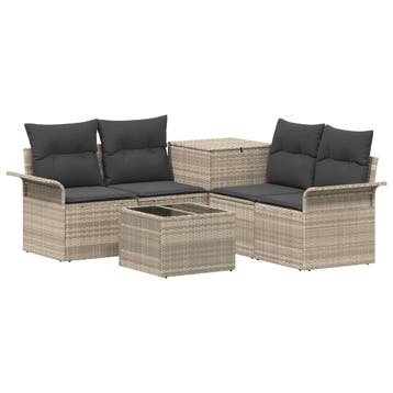 vidaXL Bankstel 6 pcs 4-Aantal zitplaatsen Lichtgrijs en, Verzenden, Nieuw
