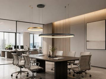 Veiling - Hanglamp Zand Zwart en Goud 80cm&40cm Duo Ring 50W, Nieuw