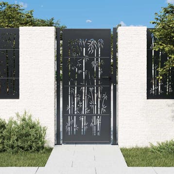 vidaXL Poort met bamboe-ontwerp 100x175 cm staal, Verzenden, Nieuw