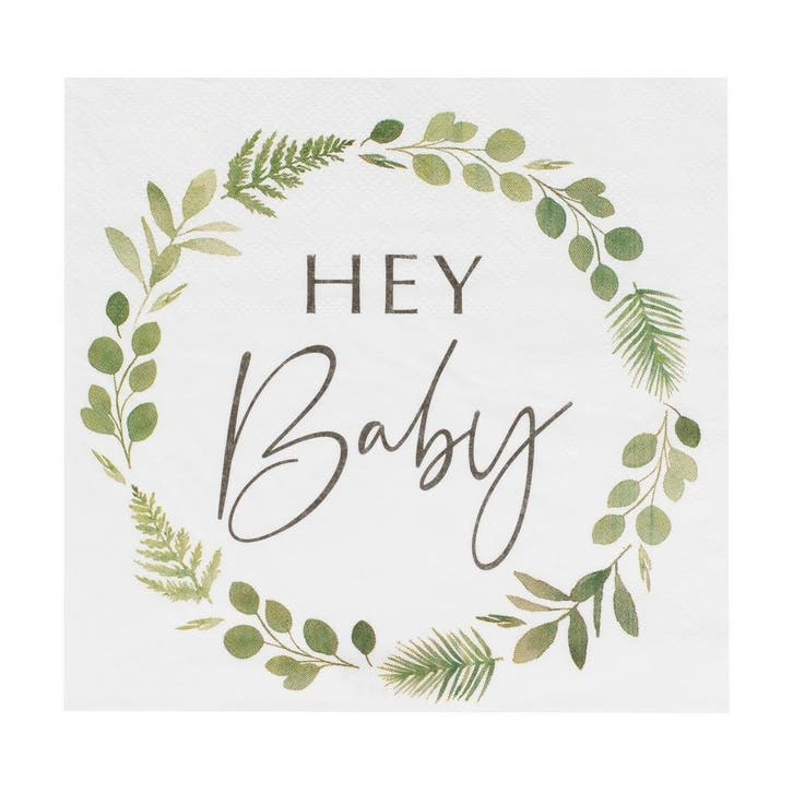 Servetten Hey Baby 18cm 16st, Hobby en Vrije tijd, Feestartikelen, Nieuw, Verzenden