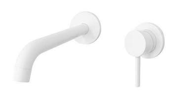 Pola-White inbouw-wandmengkraan uitl=21cm RVS mat-wit, Ophalen of Verzenden