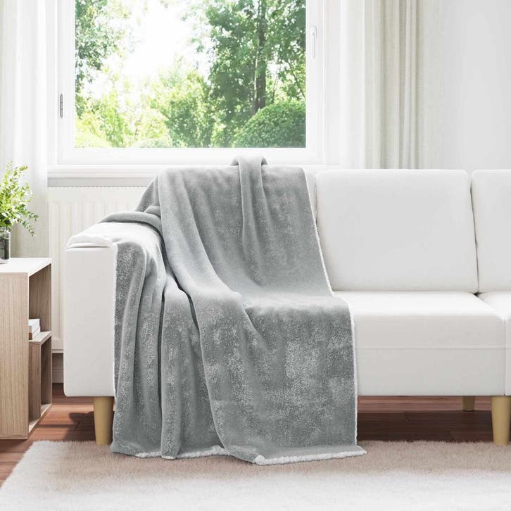 vidaXL plaid Grijs 130 x 150 cm 1 kg Fleece, Huis en Inrichting, Slaapkamer | Bedden, Nieuw, Verzenden