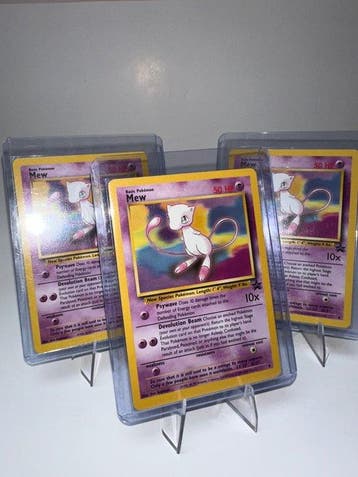 Pokémon - 3 Card - Mew Foil, Promo card - WOTC - Base set