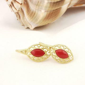 Corail - Argent - Boucles doreilles - Artisanat italien