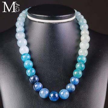 Natuurlijke blauwe edelsteen - Halsketting van kyaniet,, Verzamelen