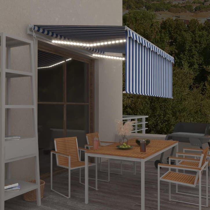 vidaXL Luifel met rolgordijn, LED en windsensor 3x2,5 m, Jardin & Terrasse, Protection solaire, Envoi