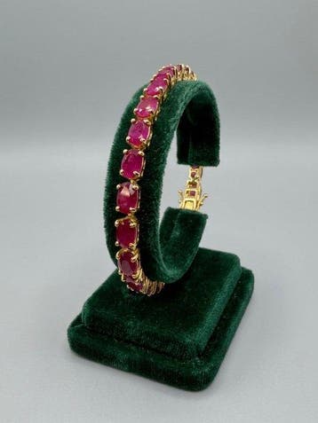 Zonder minimumprijs - Armband Zilver - 19.50ct. tw. Robijn, Nieuw