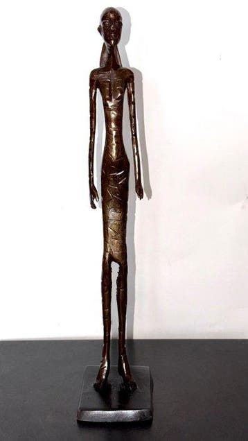 Abdoulaye Derme - sculptuur, Silhouette Intemporelle - 37 cm