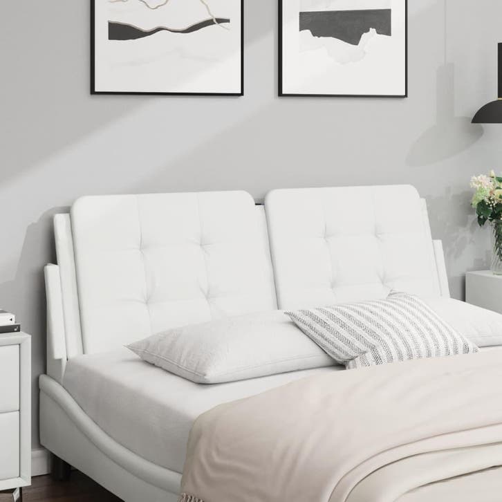 vidaXL Hoofdbordkussen Zadar 140 cm kunstleer wit, Huis en Inrichting, Slaapkamer | Bedden, Nieuw, Verzenden
