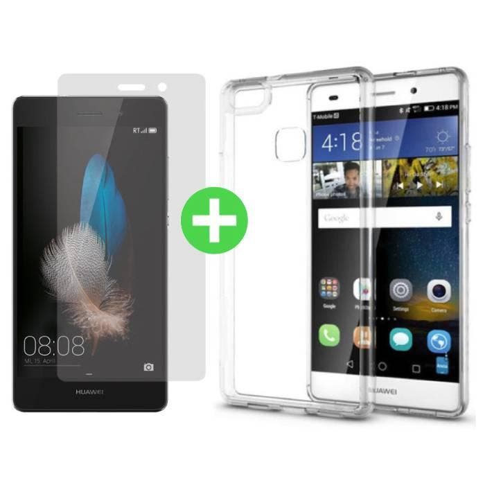 Huawei P8 Transparant TPU Hoesje + Screen Protector Tempered, Telecommunicatie, Mobiele telefoons | Hoesjes en Screenprotectors | Overige merken