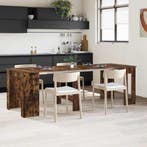 vidaXL Eettafel 240 x 85 x 75 cm Bewerkt hout Gerookt eiken, Huis en Inrichting, Tafels | Eettafels, Verzenden, Nieuw