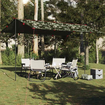 vidaXL Kampeerluifel waterdicht 506x306 cm camouflage, Verzenden
