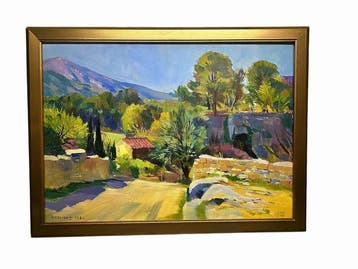 Antoine Reniers (1923-2013) - Zomerlandschap Au loin le