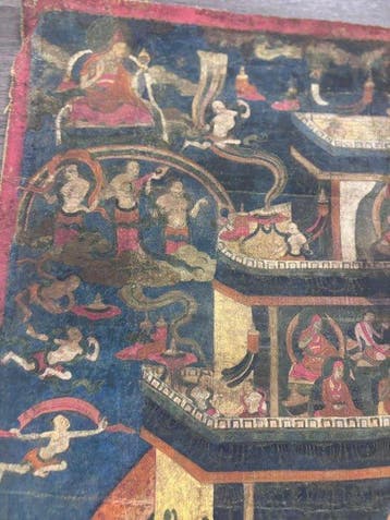Tibetaanse Vajrayogini mandala thangka - gemalen minerale