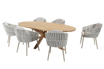 Taste by 4 Seasons Eva tuinset latte met teakhouten Prado