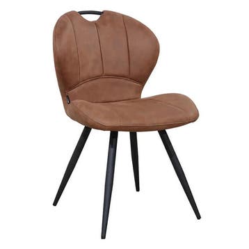 Stoelen | MIRACLE | Microvezel/Metaal | Cognac | Zwarte, Verzenden