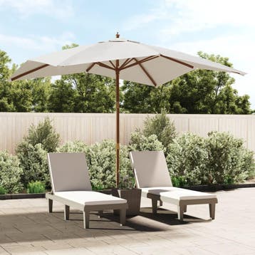 vidaXL Parasol met houten paal 300x300x273 cm zandkleurig, Verzenden, Nieuw